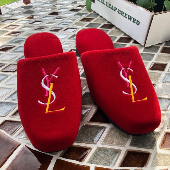 Yves Saint Laurent Shoes - YSL New Retro Red Slippers